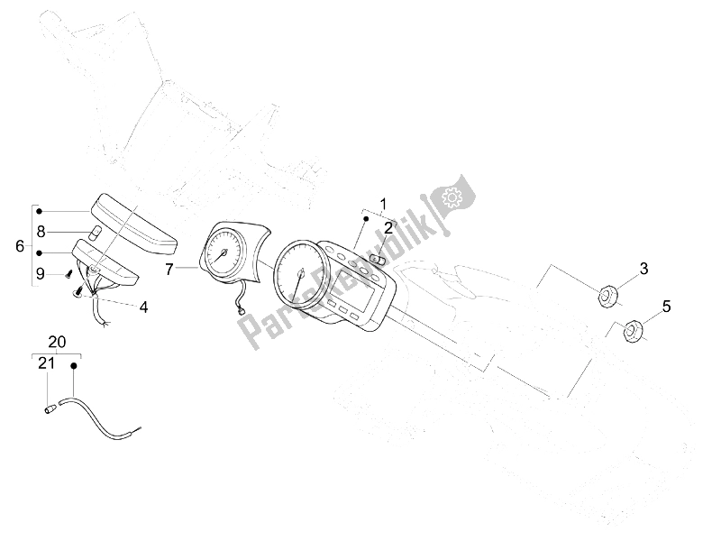 Toutes les pièces pour le Tableau De Bord Combiné du Gilera Nexus 500 E3 2006