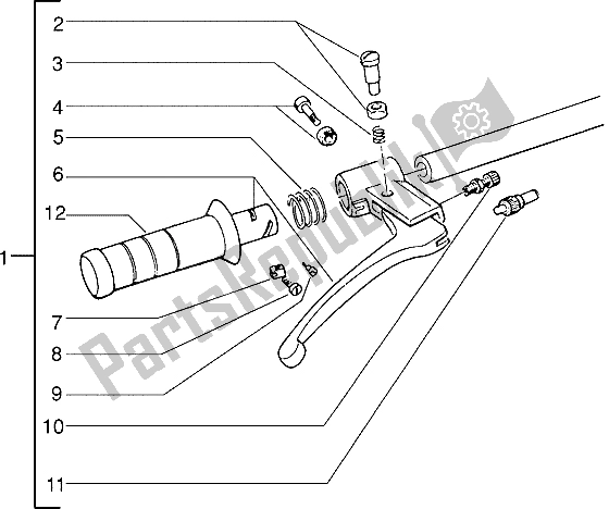 All parts for the Handlebars Component Parts of the Gilera Storm 50 1998