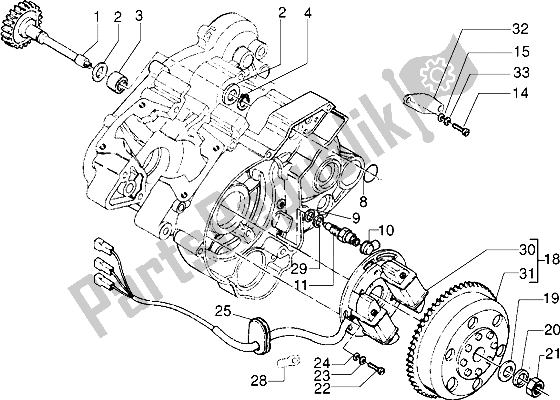 Tutte le parti per il Volano Magneto del Gilera Surfer 50 1998