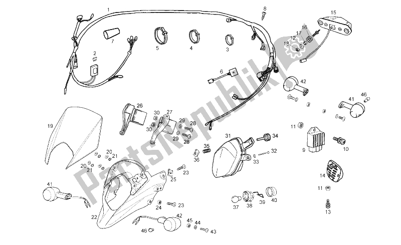 Todas las partes para Luces - Sistema Eléctrico de Gilera RCR 50 2011