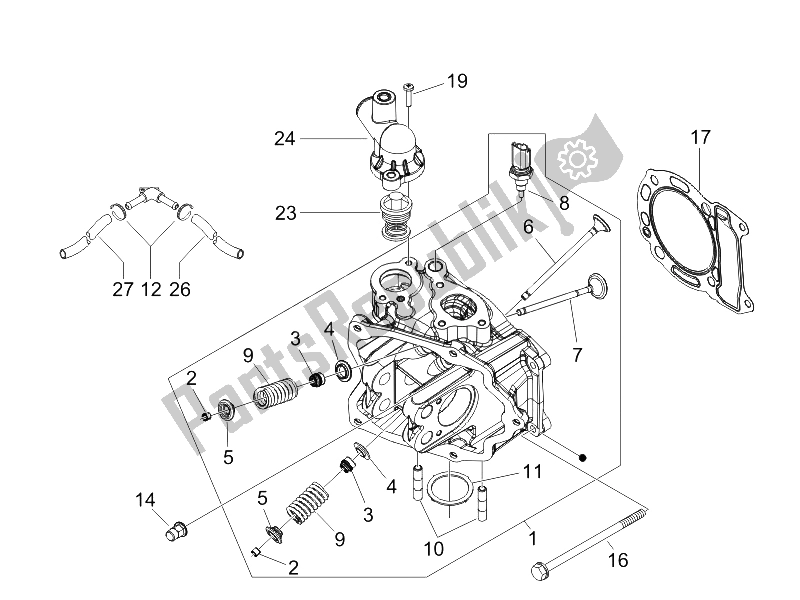 Todas las partes para Unidad Principal - Válvula de Gilera Runner 200 VXR 4T E3 2006