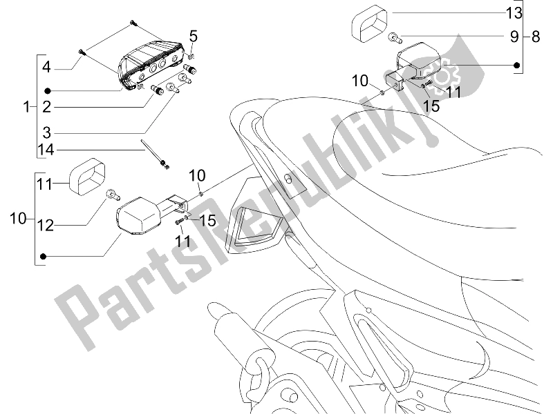 All parts for the Rear Headlamps - Turn Signal Lamps of the Gilera Runner 50 SP 2007