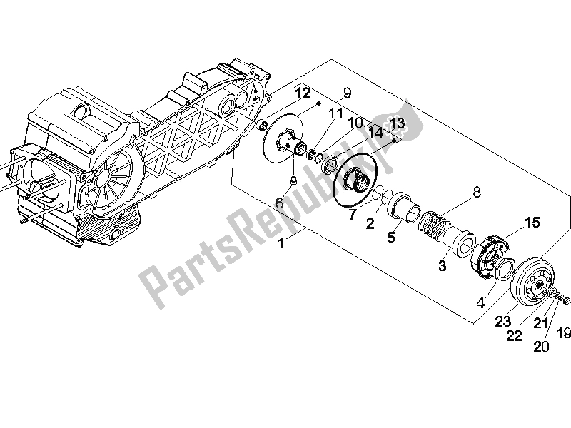 Toutes les pièces pour le Poulie Menée du Gilera Nexus 500 E3 UK 2006