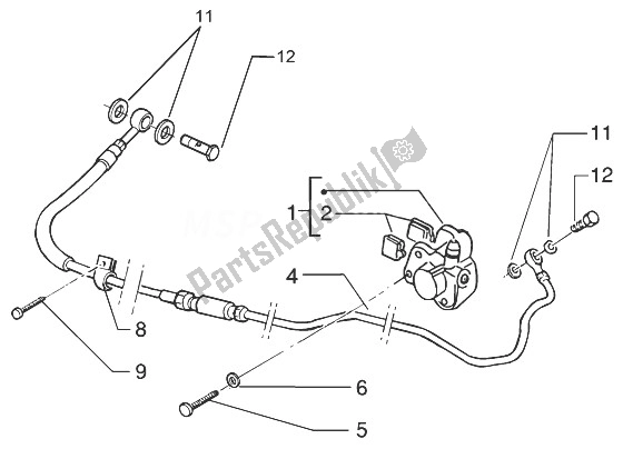 All parts for the Rear Caliper of the Gilera Runner 125 VX 4T 1998