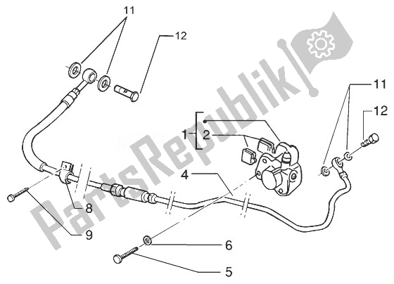 All parts for the Rear Caliper of the Gilera Runner 200 VXR 4T 1998