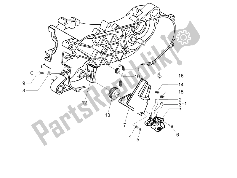 All parts for the Oil Pump of the Gilera Runner 50 SP 2007