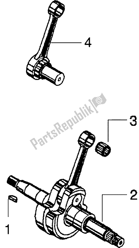 All parts for the Crankshaft of the Gilera Eaglet Automatic 50 1998