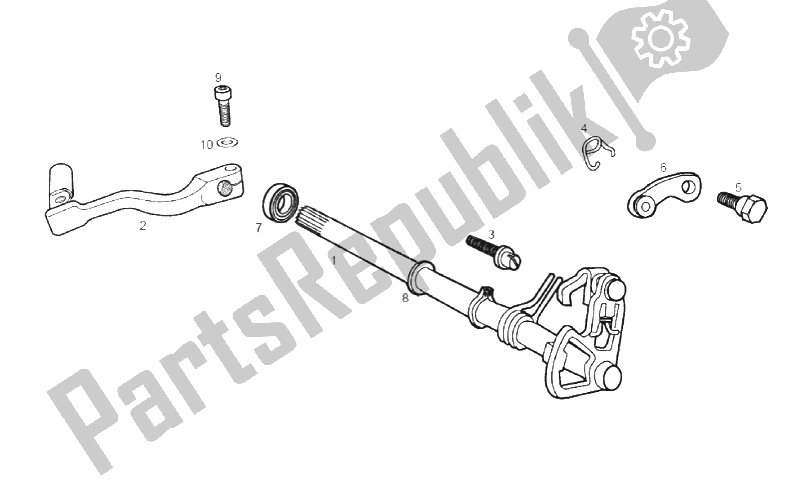 All parts for the Selector Shaft of the Gilera SMT 50 2013