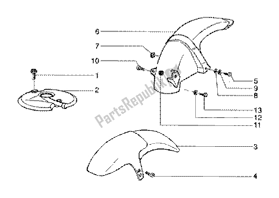 Tutte le parti per il Parafango Anteriore E Posteriore del Gilera Runner 180 FXR 2T 1998