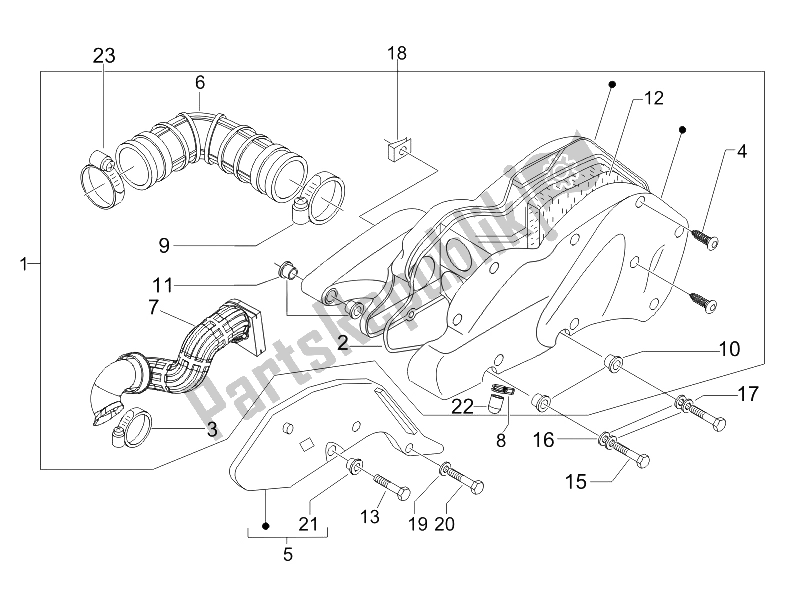 Toutes les pièces pour le Filtre à Air du Gilera Runner 200 VXR 4T E3 2006