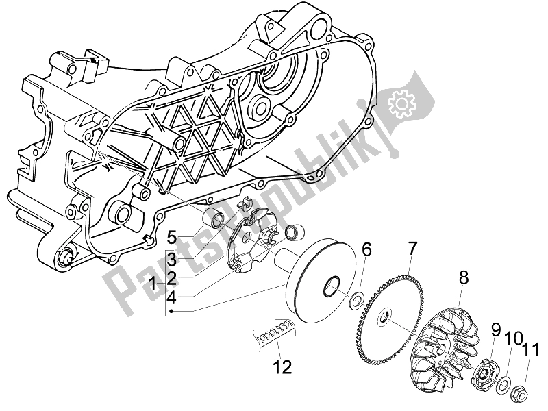 Toutes les pièces pour le Poulie Motrice du Gilera Runner 50 SP 2008