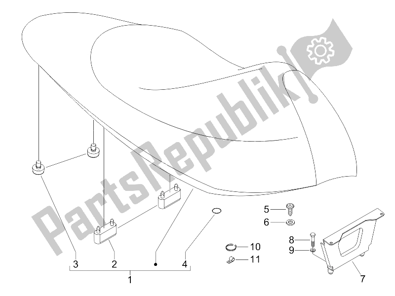 All parts for the Saddle/seats of the Gilera Runner 125 VX 4T E3 2007