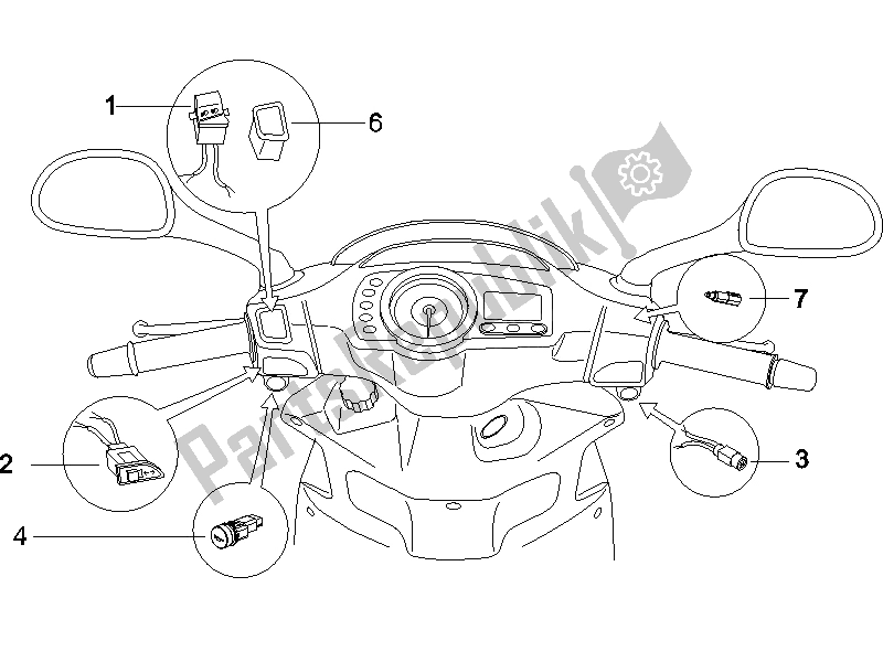 Toutes les pièces pour le Sélecteurs - Interrupteurs - Boutons du Gilera Runner 200 VXR 4T E3 2006