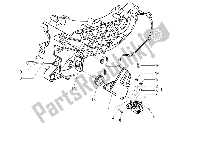 All parts for the Oil Pump of the Gilera Runner 50 SP SC 2006