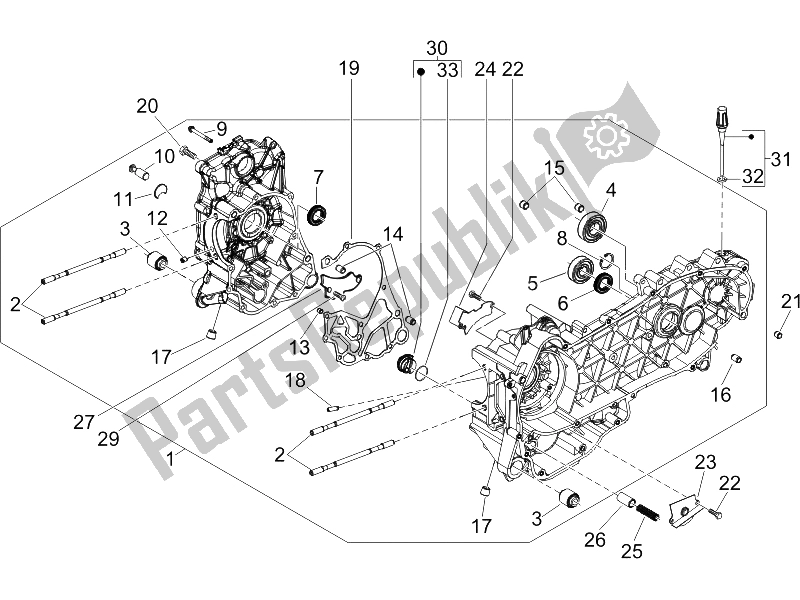 Todas las partes para Caja Del Cigüeñal de Gilera Runner 125 VX 4T SC UK 2006