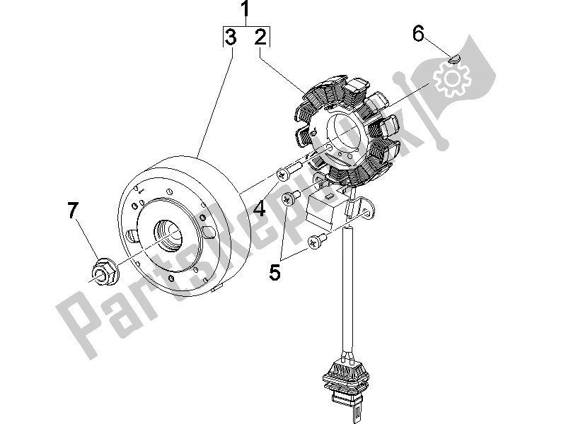 All parts for the Flywheel Magneto of the Gilera Runner 50 SP UK 2005