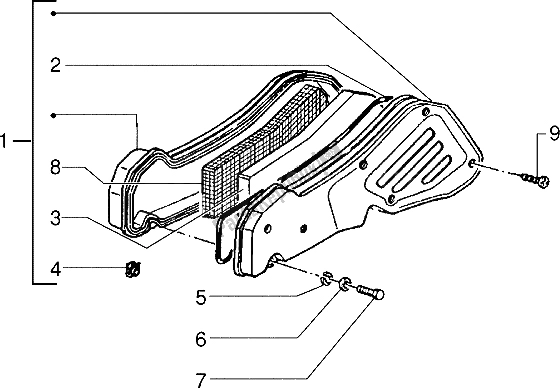 Tutte le parti per il Filtro Dell'aria del Gilera Easy Moving 50 1998