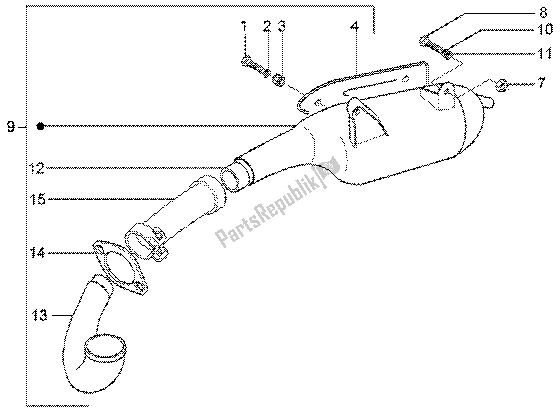 All parts for the Silencer of the Gilera Runner VX 125 1998