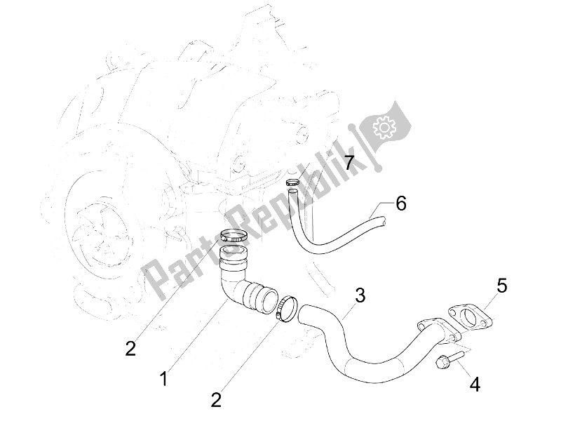 All parts for the Secondary Air Box of the Gilera Nexus 125 E3 2007