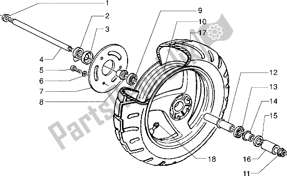 Alle onderdelen voor de Voorwiel van de Gilera Storm 50 1998