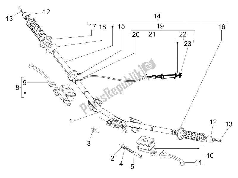 All parts for the Handlebars - Master Cil. Of the Gilera Runner 50 SP SC 2006