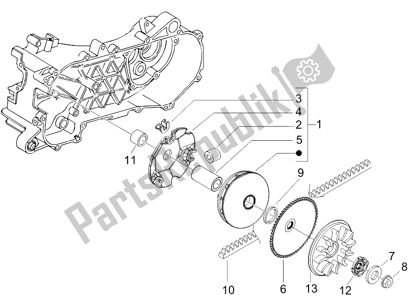 Toutes les pièces pour le Poulie Motrice du Gilera Runner 50 Pure JET UK 2005