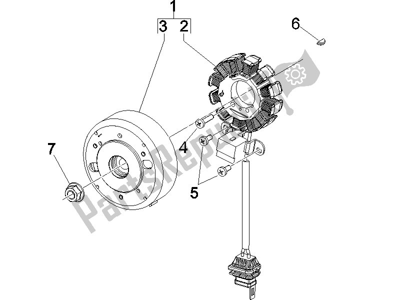 Toutes les pièces pour le Volant Magnéto du Gilera Runner 50 SP 2007