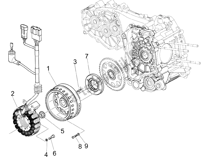 Toutes les pièces pour le Volant Magnéto du Gilera Fuoco 500 E3 2007