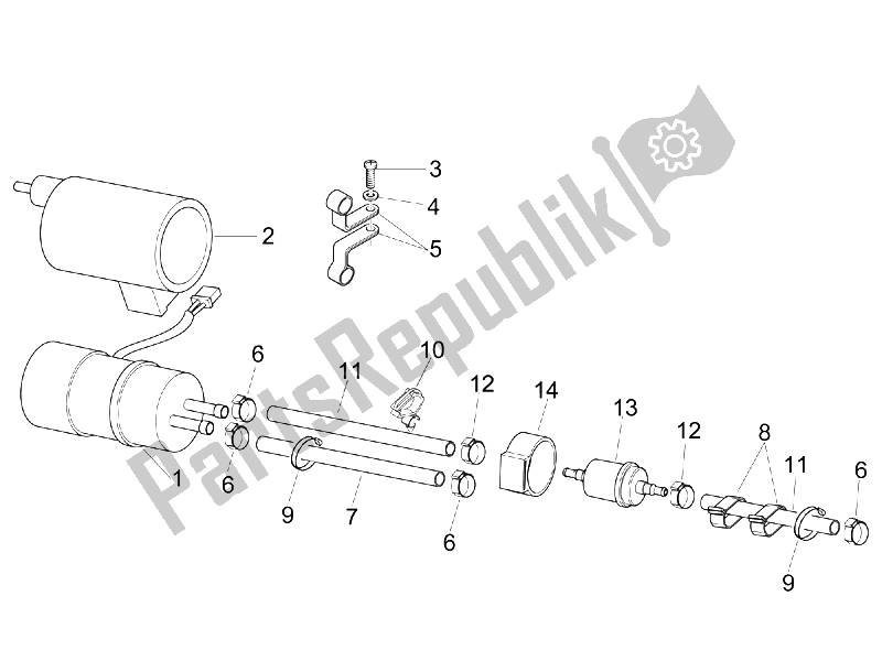 Tutte le parti per il Sistema Di Approvvigionamento del Gilera Nexus 125 E3 2007