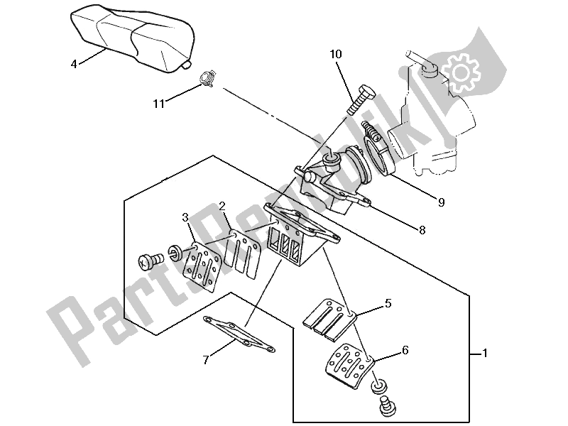 Todas las partes para Carburador, Montaje - Tubo De Unión de Gilera SC 125 2006