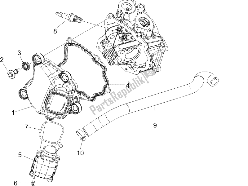 Todas las partes para Cubierta De Tapa De Cilindro de Gilera Runner 125 VX 4T SC E3 2006