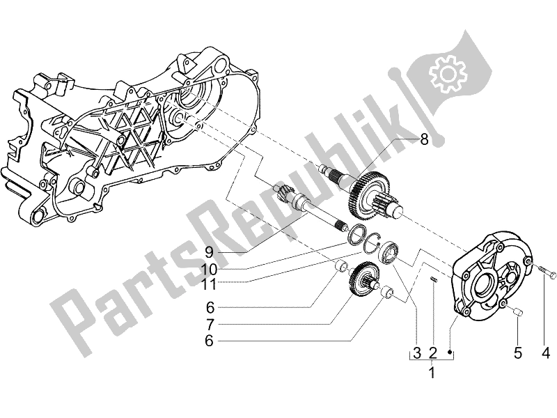 All parts for the Reduction Unit of the Gilera Runner 50 SP Race 2005