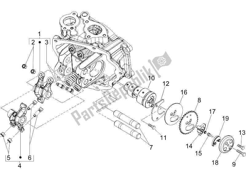 Todas las partes para Unidad De Soporte De Palancas Oscilantes de Gilera Runner 200 VXR 4T E3 2006