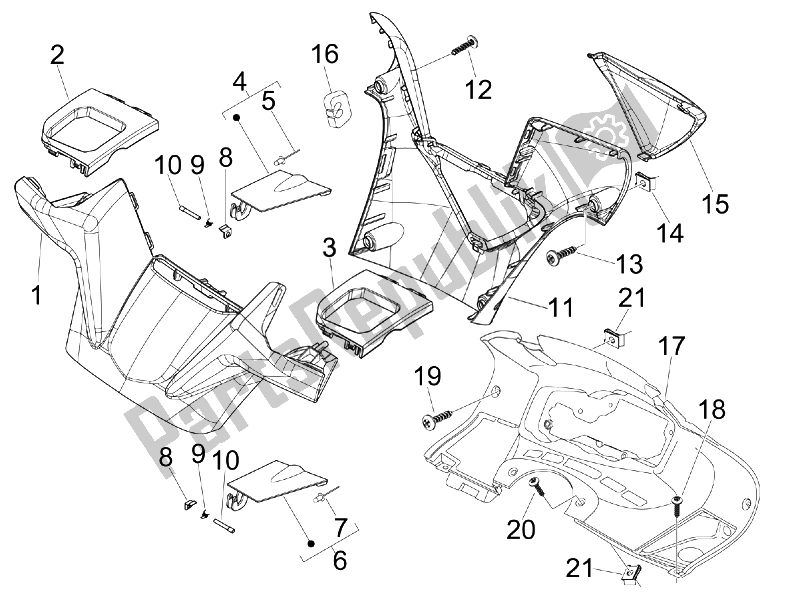 Toutes les pièces pour le Couvertures De Guidon du Gilera Nexus 125 IE E3 2008