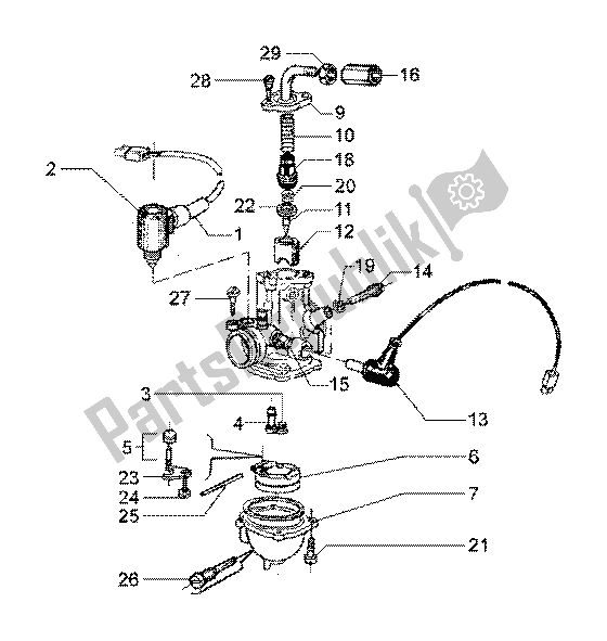 All parts for the Carburettor Mikuni of the Gilera Runner 180 FXR 2T 1998