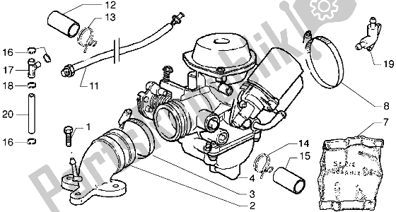 Toutes les pièces pour le Carburateur du Gilera Runner VX 125 1998