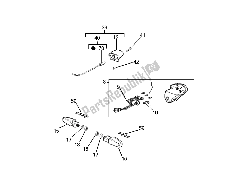 Toutes les pièces pour le Eclairages Arri? Re - Clignotants du Gilera SC 125 2006
