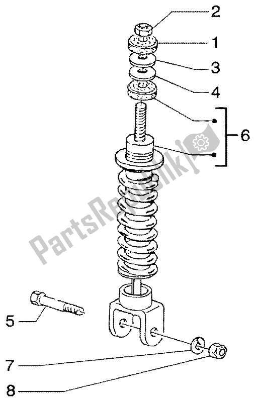 Tutte le parti per il Ammortizzatore Posteriore del Gilera Runner 50 Poggiali 1998
