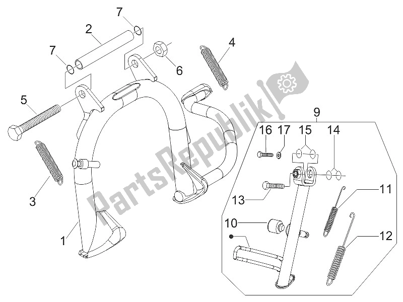 Toutes les pièces pour le Des Stands du Gilera Runner 200 VXR 4T 2005