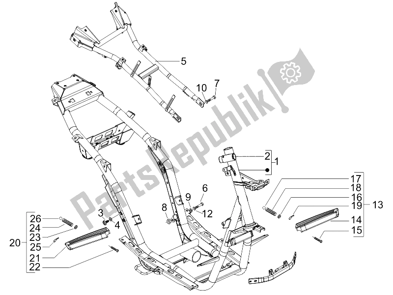 Toutes les pièces pour le Cadre / Carrosserie du Gilera Runner 200 VXR 4T Race E3 2006