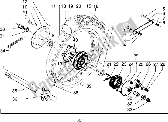 Tutte le parti per il Ruota Posteriore del Gilera Surfer 50 1998