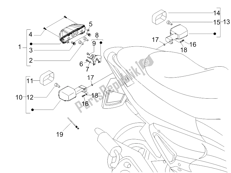 Todas las partes para Faros Traseros - Luces Intermitentes de Gilera Runner 125 VX 4T SC UK 2006