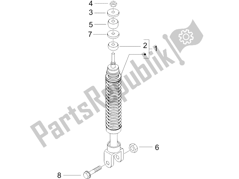 All parts for the Rear Suspension - Shock Absorber/s of the Gilera Runner 50 Pure JET UK 2005