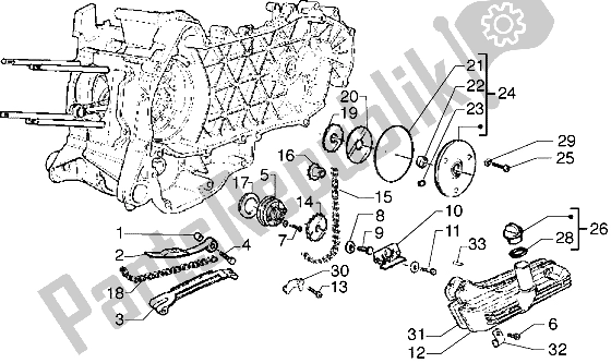 All parts for the Pump Group - Oil Pan of the Gilera Runner VX 125 1998