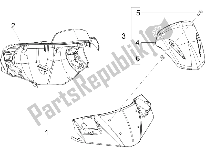 All parts for the Handlebars Coverages of the Gilera Runner 200 VXR 4T E3 UK 2006