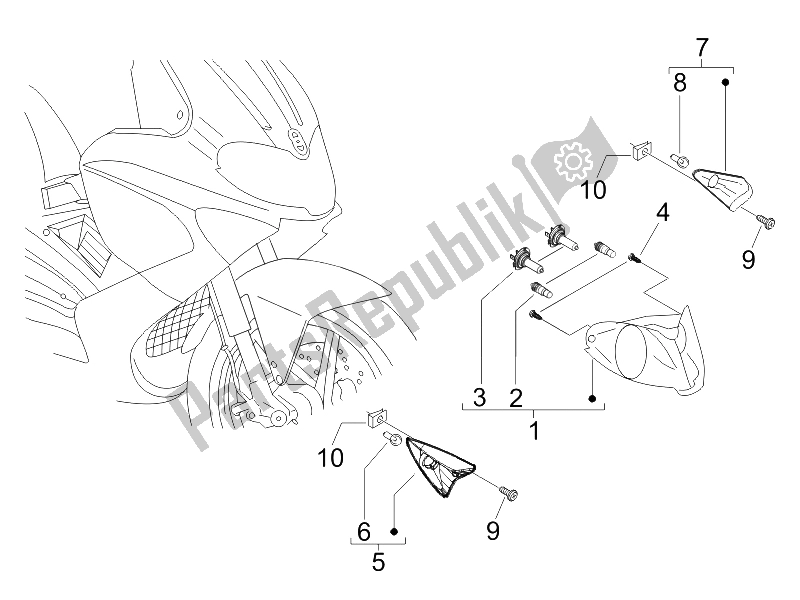 Todas las partes para Faros Delanteros - Luces Intermitentes de Gilera Runner 125 VX 4T SC 2006