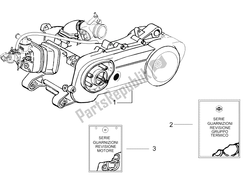 All parts for the Engine, Assembly of the Gilera Runner 50 Pure JET SC 2006