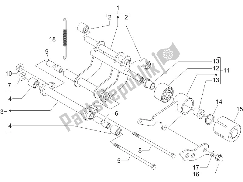 Tutte le parti per il Braccio Oscillante del Gilera Runner 200 VXR 4T 2005