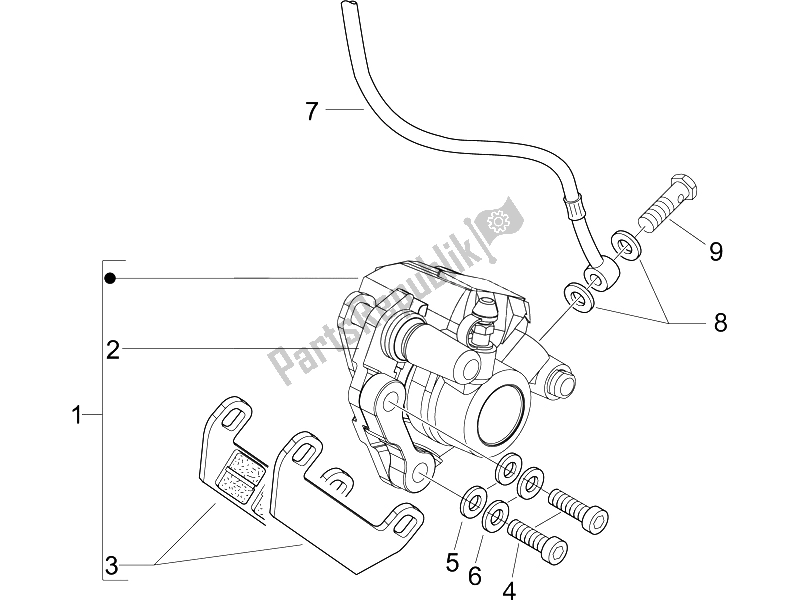 All parts for the Brakes Pipes - Calipers of the Gilera Storm 50 UK 2007