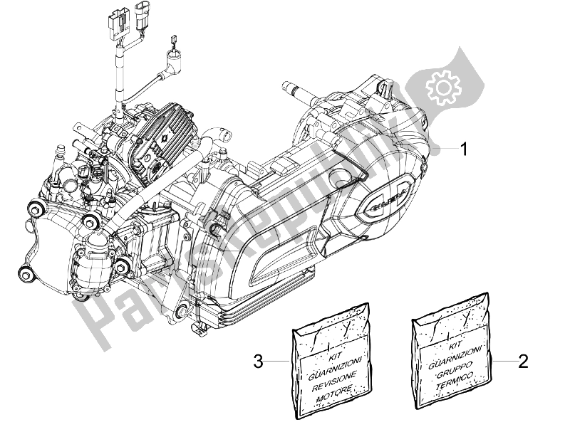 Toutes les pièces pour le Moteur, Assemblage du Gilera Nexus 125 IE E3 2008